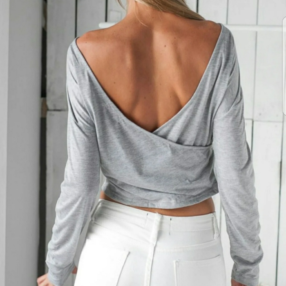 Open back crop Longsleeve shirt